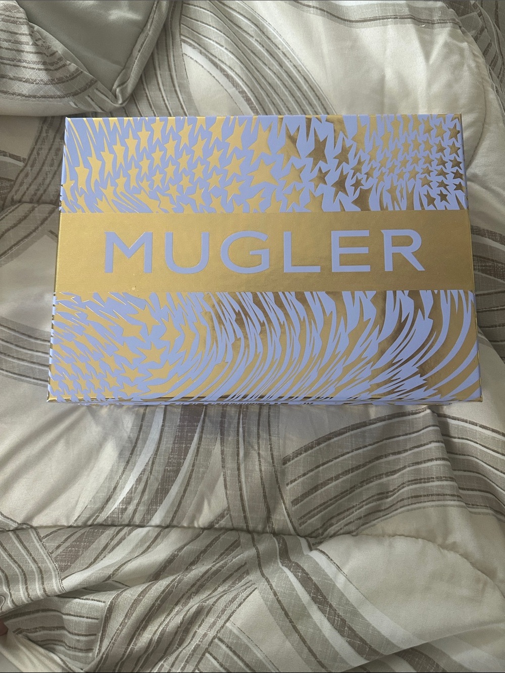 Mugler Lavender and Gold Starburst Presentation Box